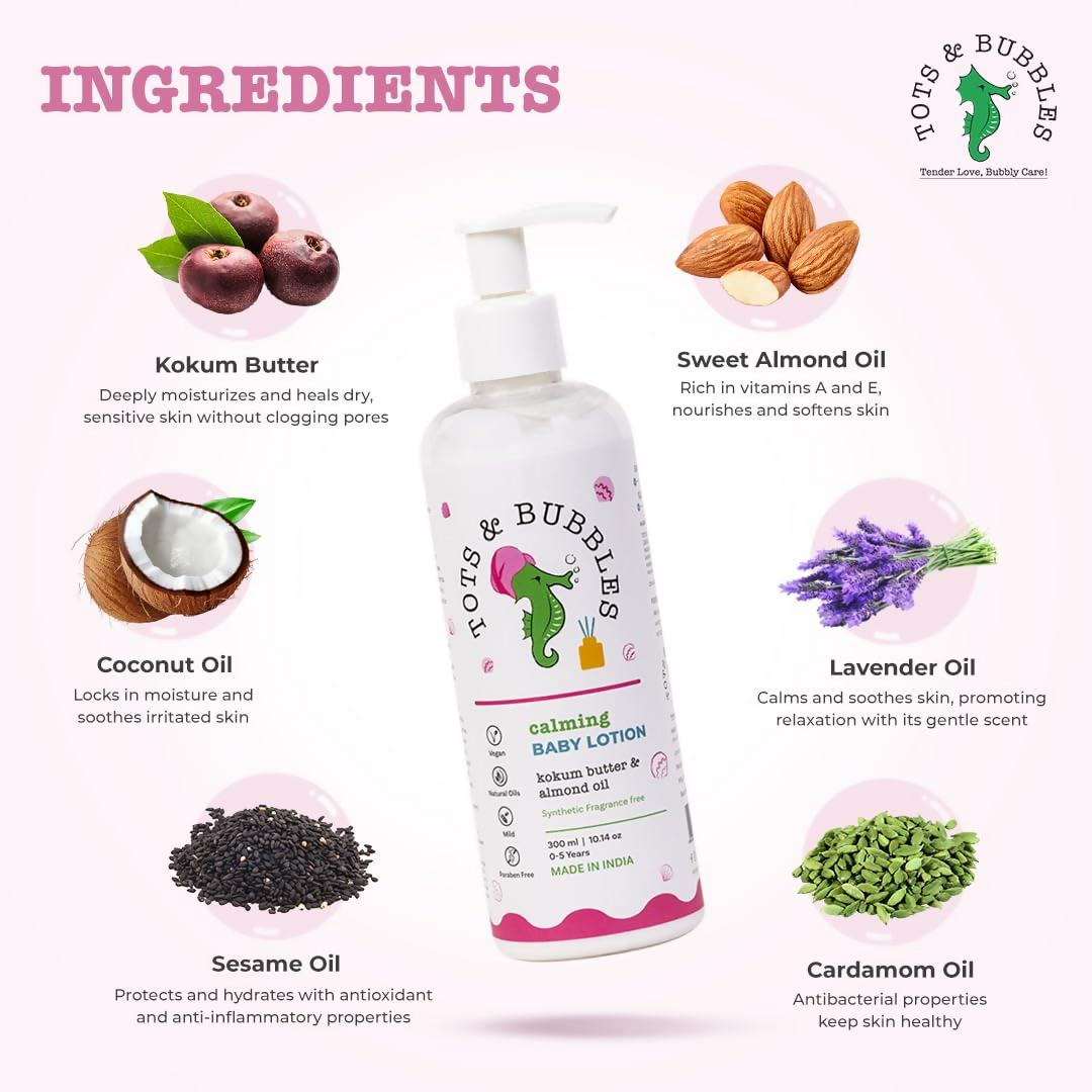 Tots & Bubbles Calming Baby Body Lotion with Kokum Butter & Sweet Almond Oil 