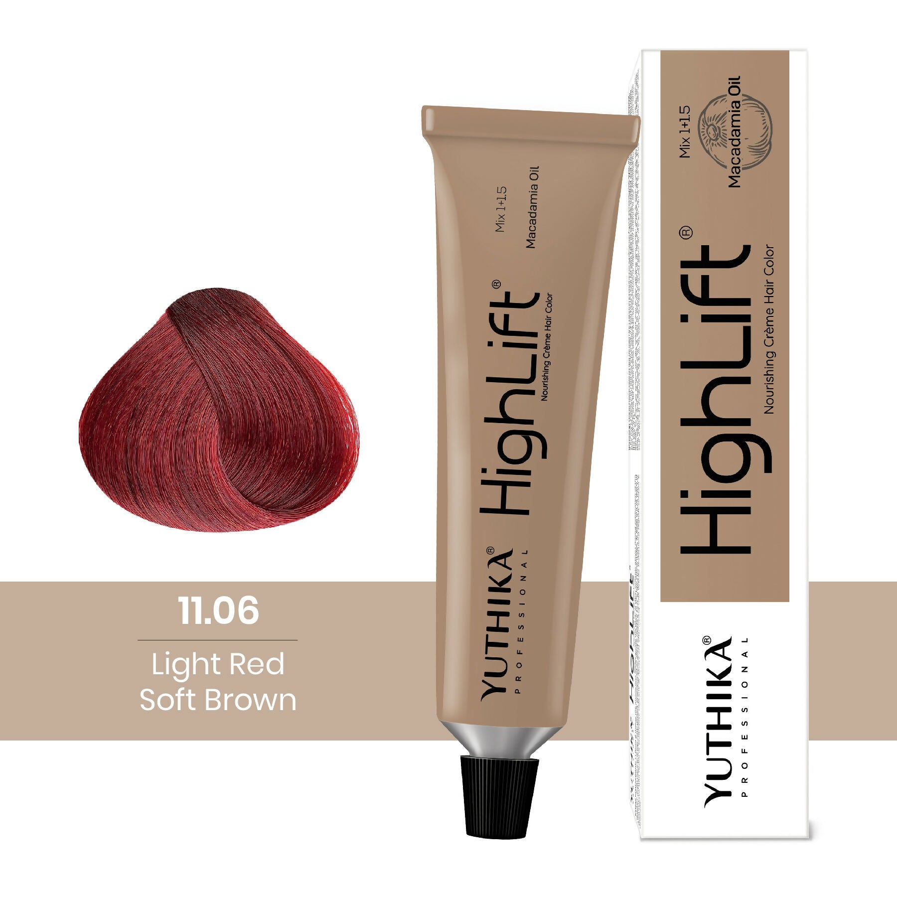 Yuthika Professional High lift Creme Hair Colour 11.06 Light Red Soft Brown  Grab2Buy Yuthika Grab2Buy