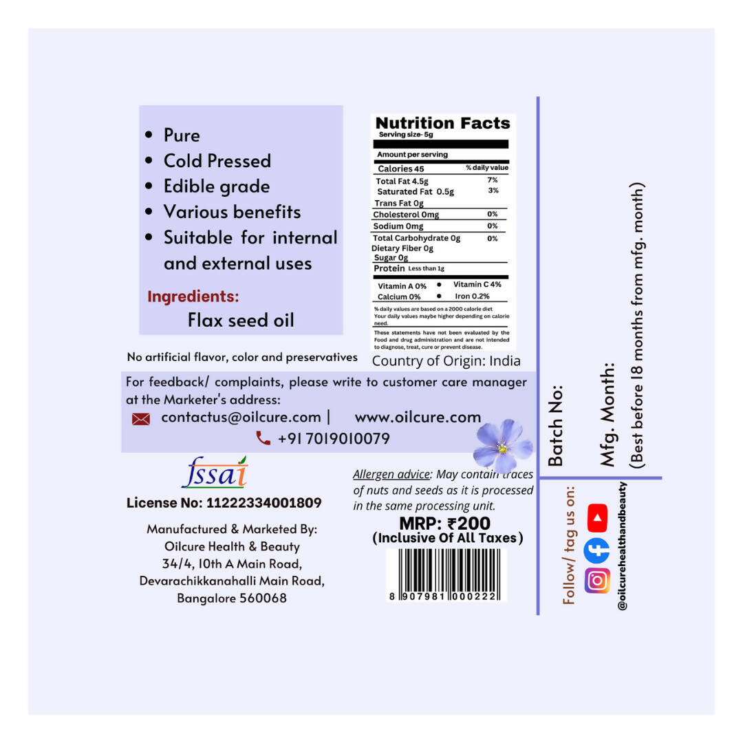Oilcure Flax Seed Oil 