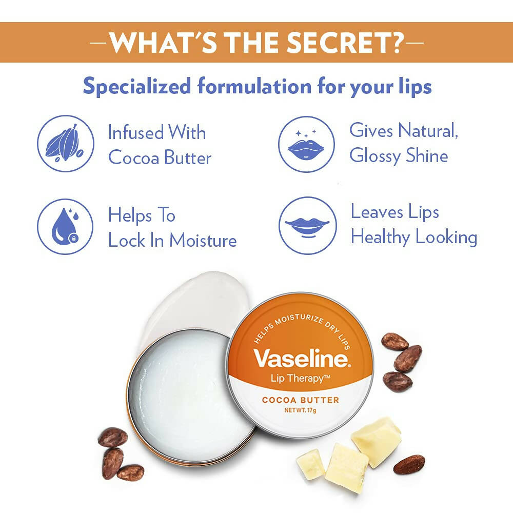 Vaseline Tin Cocoa Butter Lip Therapy - Grab2buy