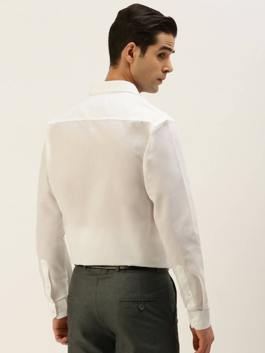 Ramraj Cotton Mens Full Sleeve White Shirt Plus Size - Minister Cotton 