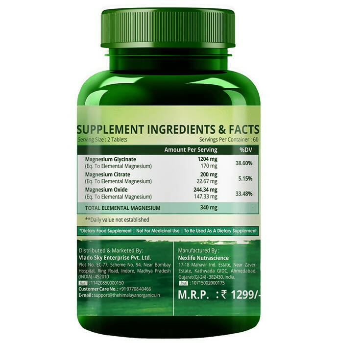 Himalayan Organics Magnesium Citrate+Glycinate Tablets - Grab2buy