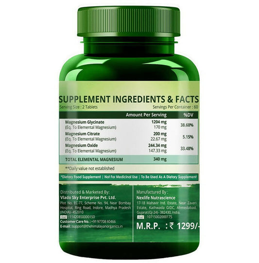 Himalayan Organics Magnesium Citrate+Glycinate Tablets - Grab2buy