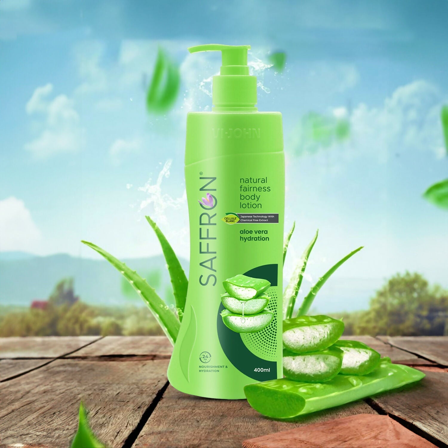 VI-JOHN Saffron Natural Fairness Body Lotion Aloe Vera Hydration For All Skin Types  Grab2Buy VI-JOHN Grab2Buy