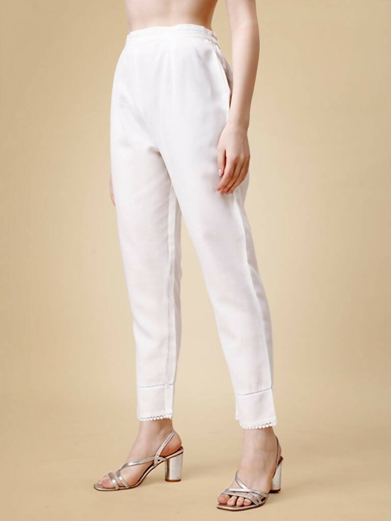 Aastha Fashion Women's Khaki Cotton Blend Embroidered Kurta Pant Set - Grab2buy