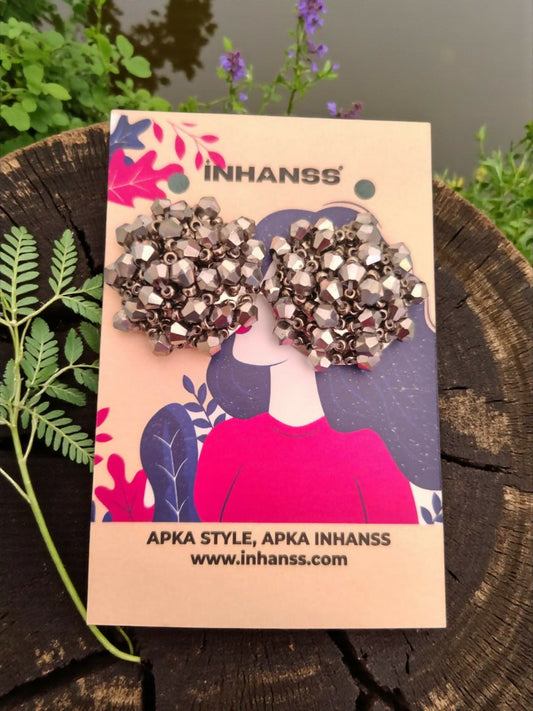Inhanns Small Statement Studs Earrings - Gray