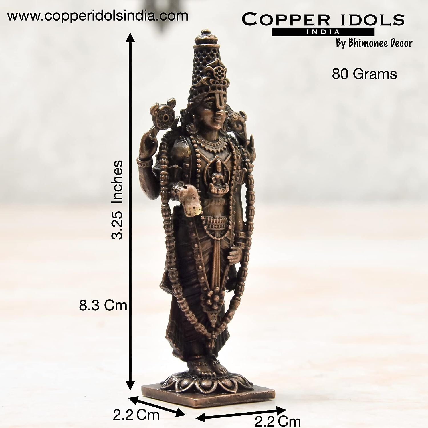 Bhimonee Decor Handmade Copper Balaji Idol - Grab2buy
