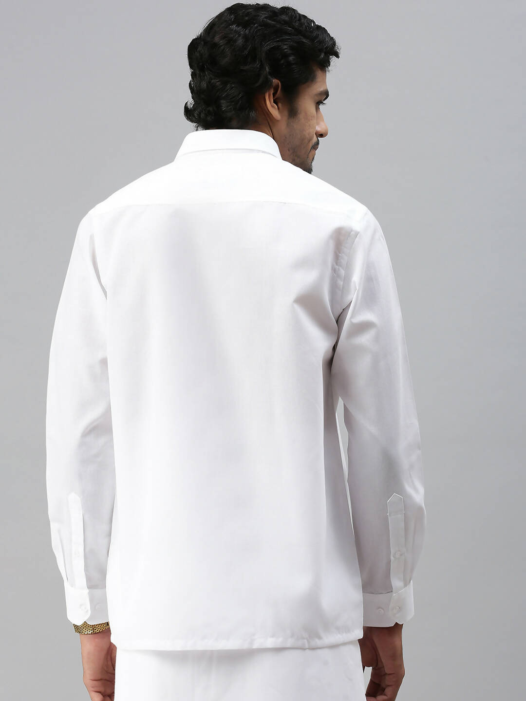 Ramraj Cotton Mens Full Sleeve Formal 100 % Cotton White Shirt 