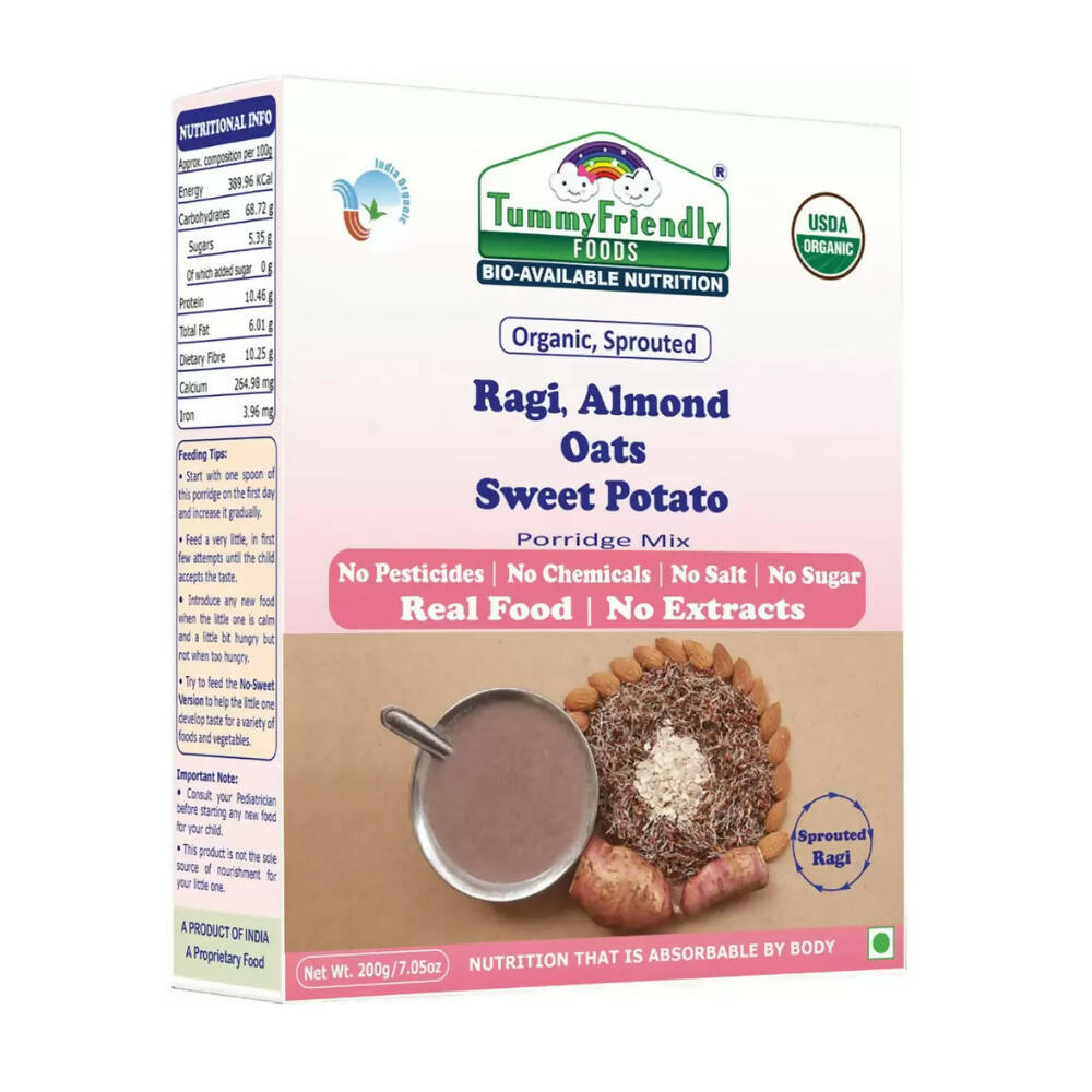 TummyFriendly Foods Organic Sathu Maavu, and Sprouted Ragi, Oats, Red Lentil, Banana Porridge Mixes  Grab2Buy TummyFriendly Foods Grab2Buy