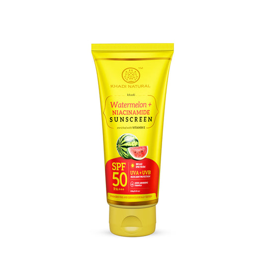 Khadi Natural Watermelon + Niacinamide Sunscreen Aqua Gel SPF 50 PA+++ 100gm Sale 