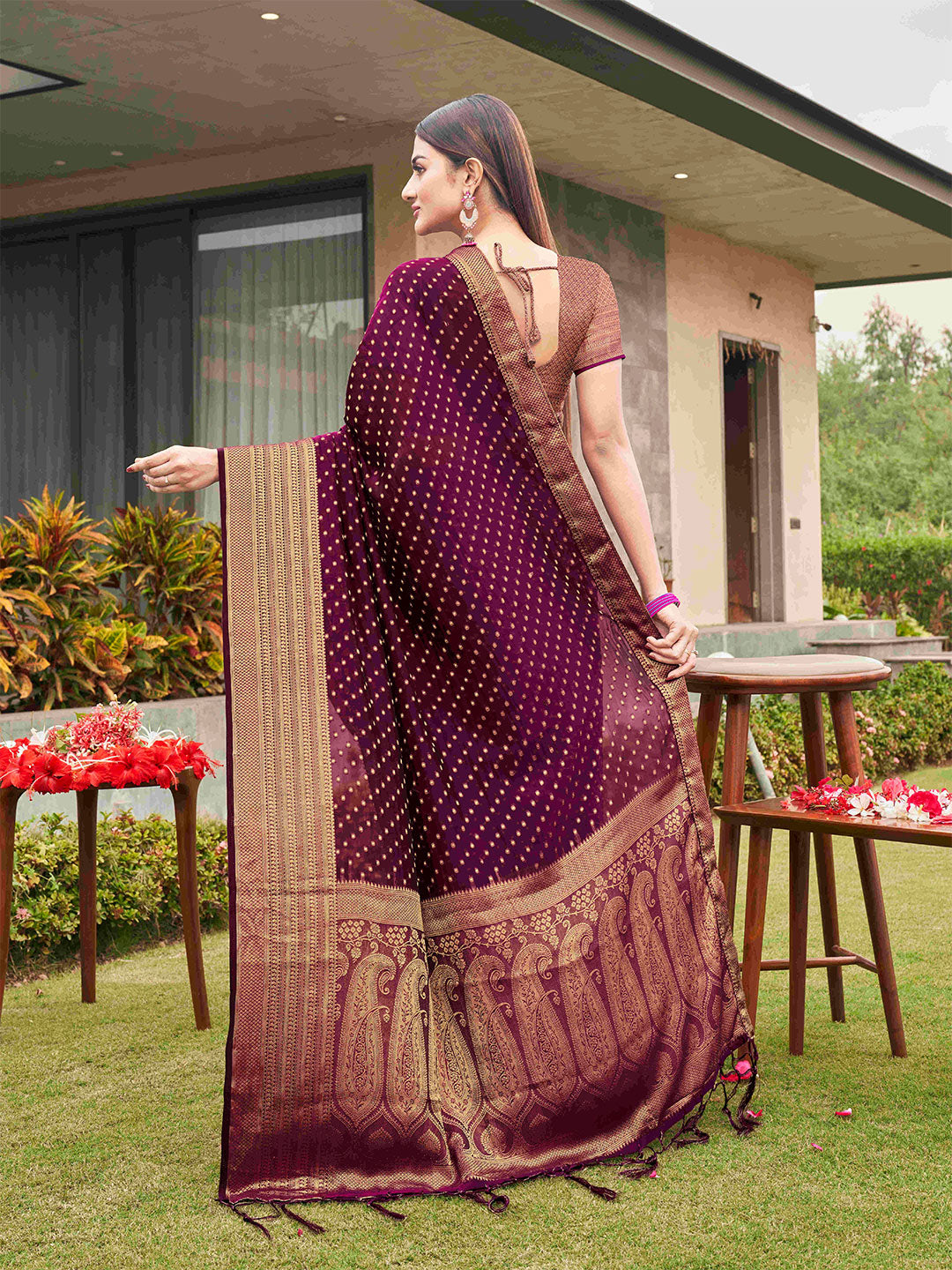 Tikhi Imli Embellished Zari Art Silk Grab2Buy 