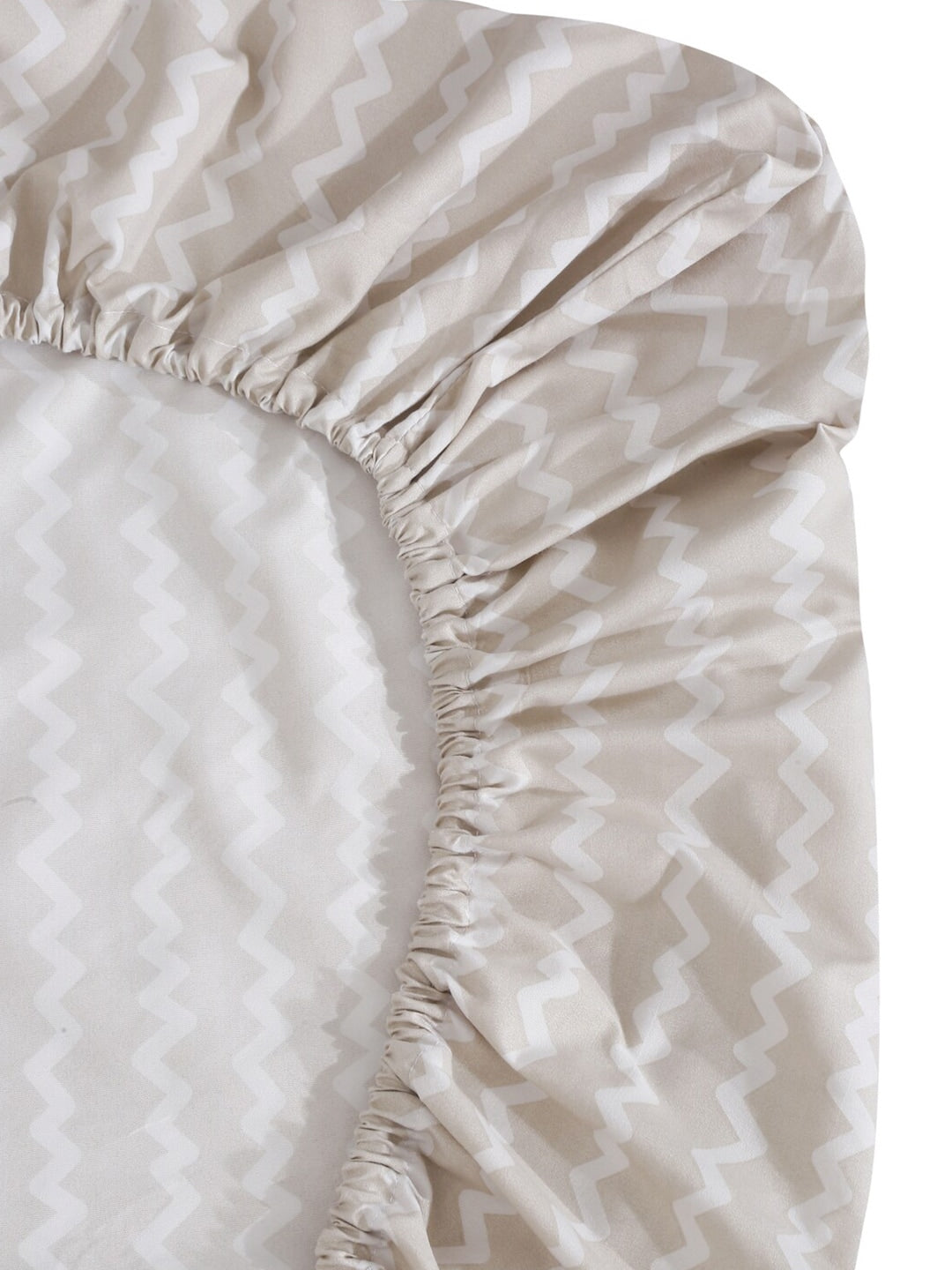 KLOTTHE Abstract-Printed 300TC Fitted King Bedsheet With 2 Pillow Covers 