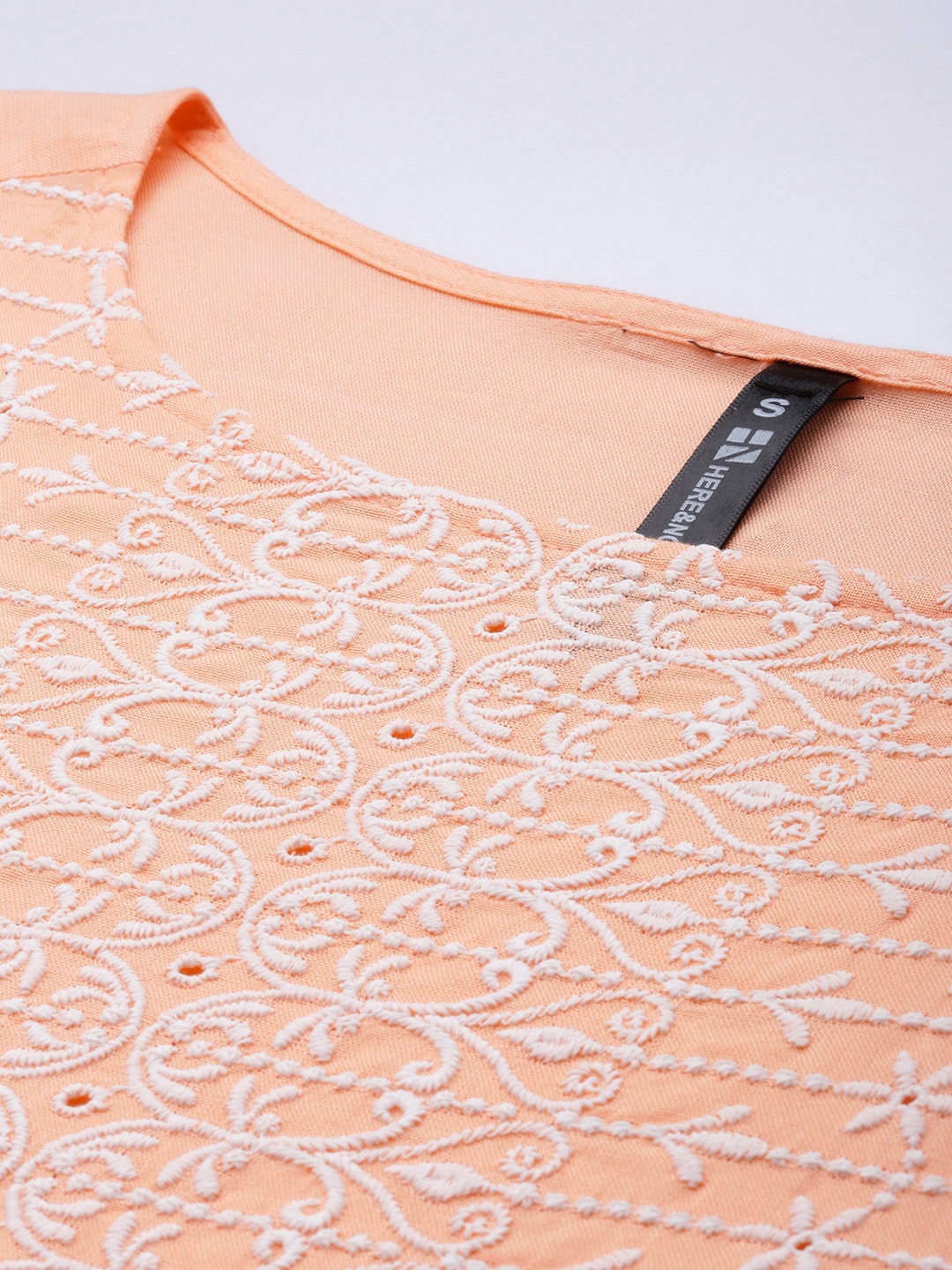 HERE&NOW Women Ethnic Motifs Embroidered Pastels Kurta