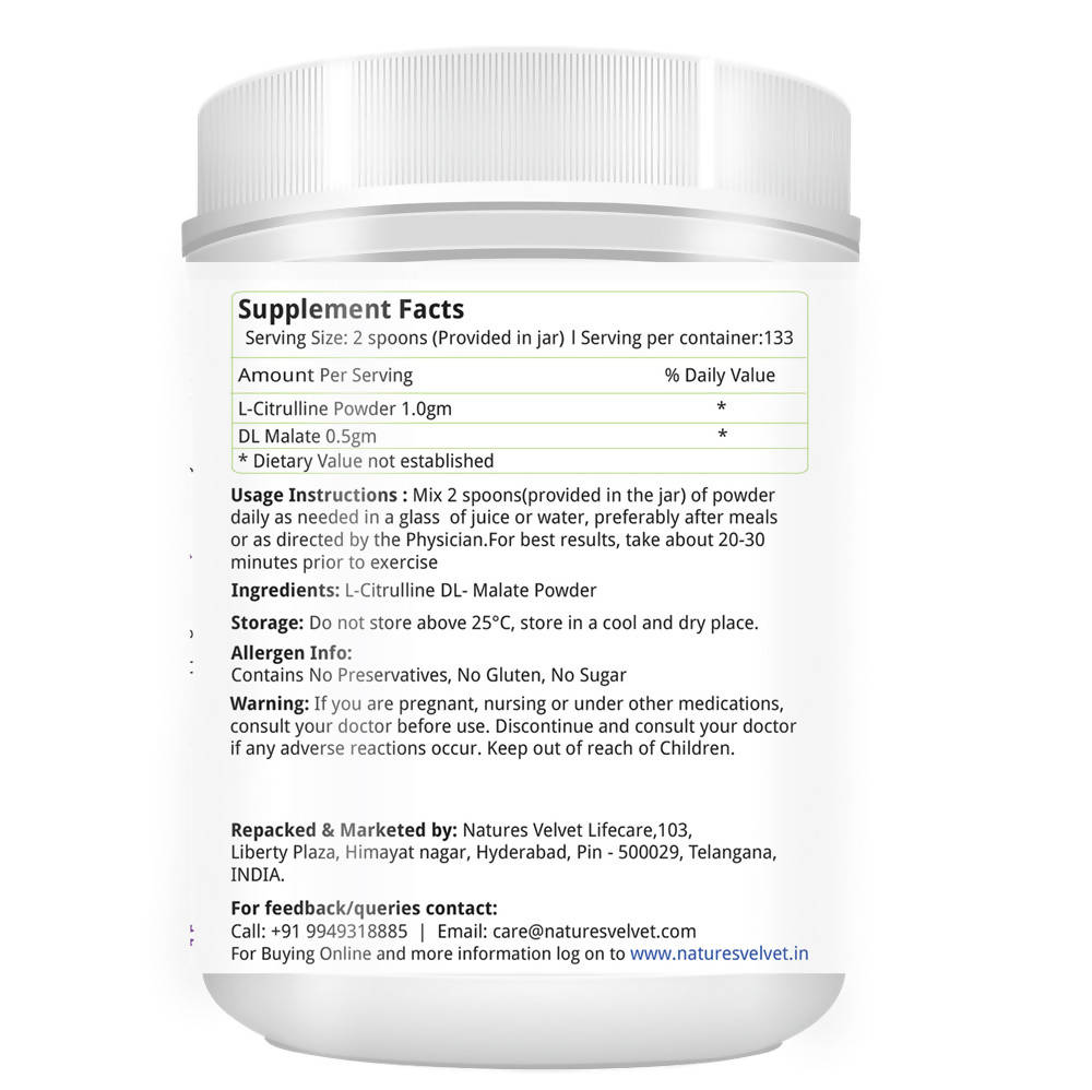 Nature's Velvet L-Citrulline DL-Malate Powder 