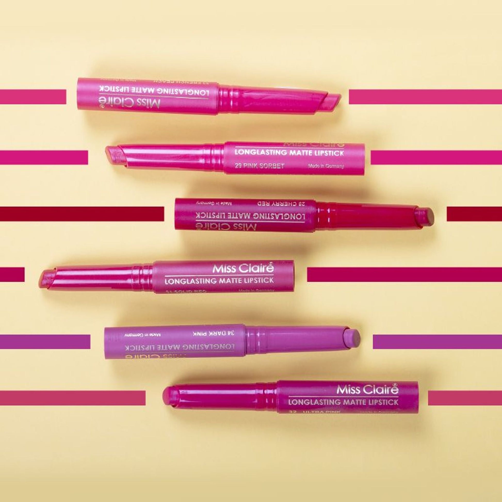 Miss Claire Long Lasting Matte Lipstick - 31 Solid Red