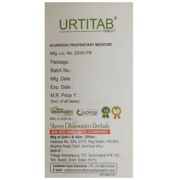 SDH Naturals Urtitab Tablet 