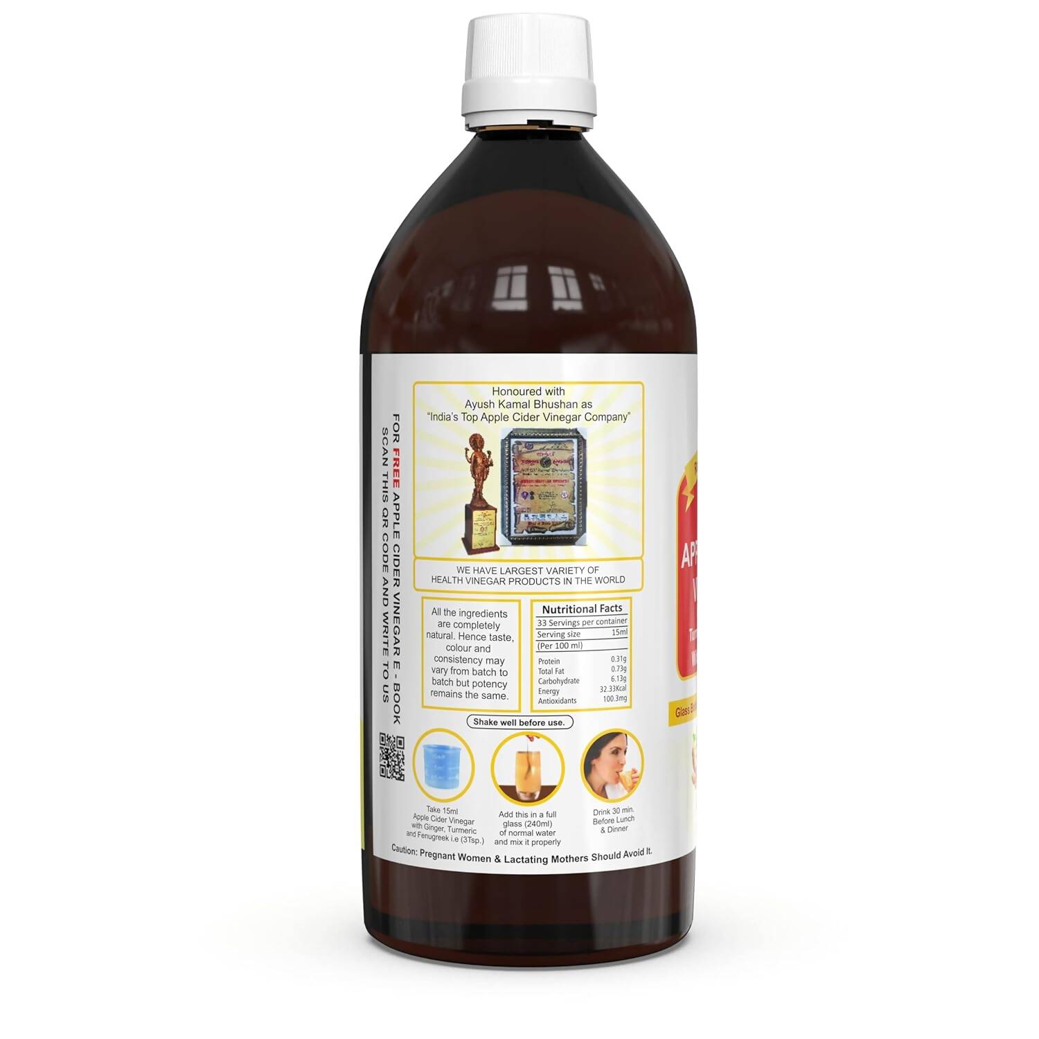 Dr. Patkar's - Apple Cider Vinegar with Ginger, Turmeric & Fenugreek 