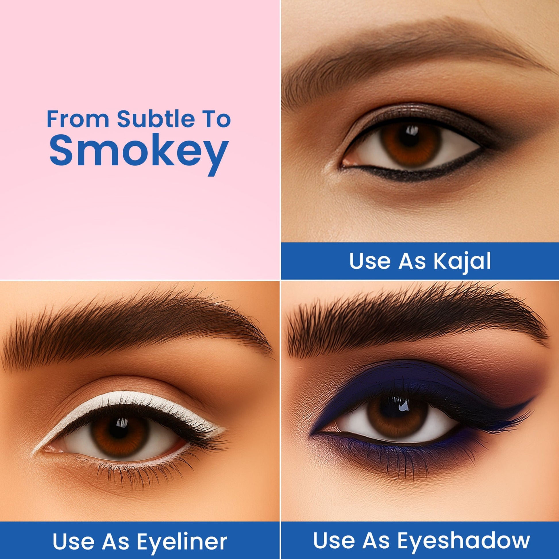 Swiss Beauty Intense Gel Kajal 12-Hour Stay Smudge-Proof with Sharpener - 8904325004427_04electricblue