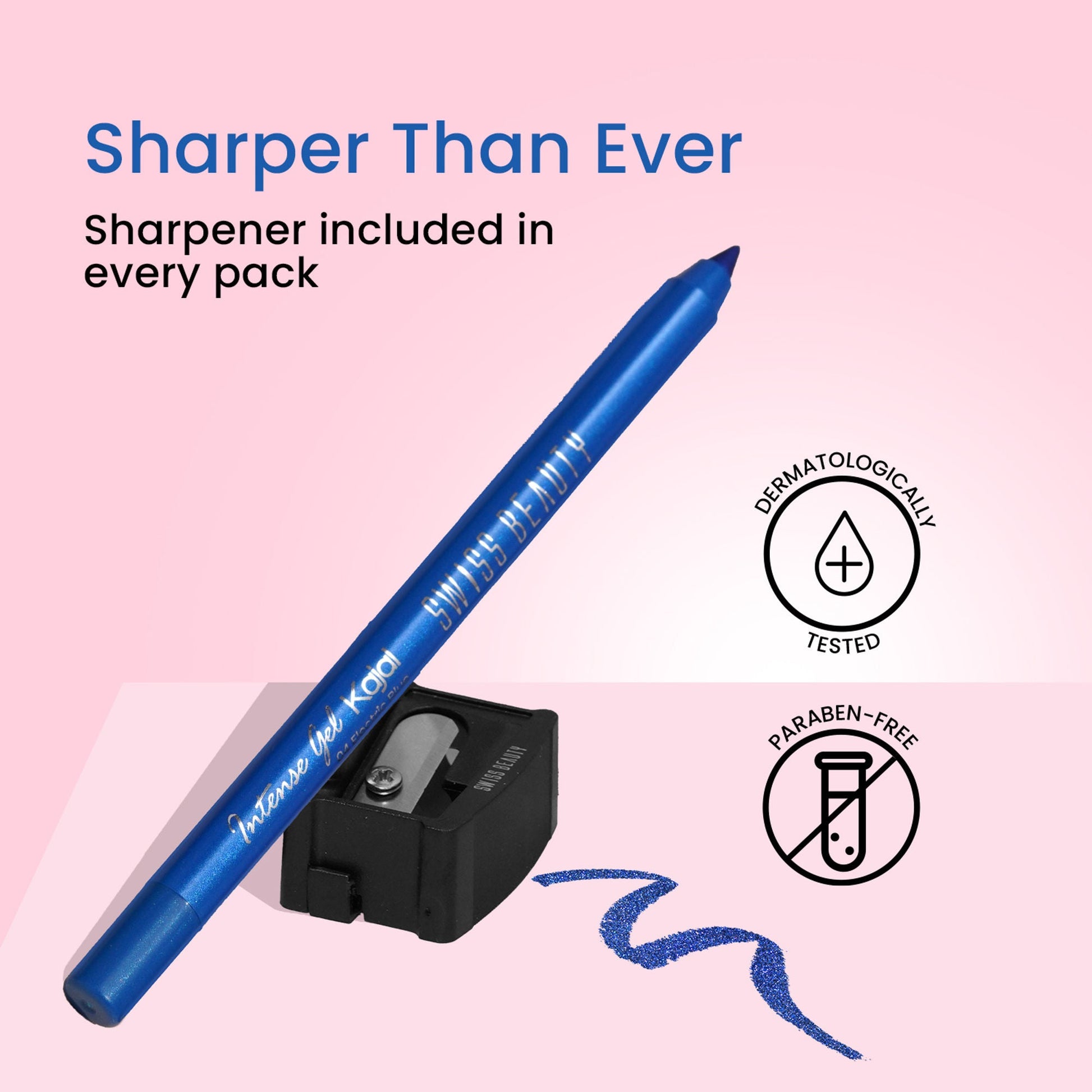 Swiss Beauty Intense Gel Kajal 12-Hour Stay Smudge-Proof with Sharpener - 8904325004441_11turquoise