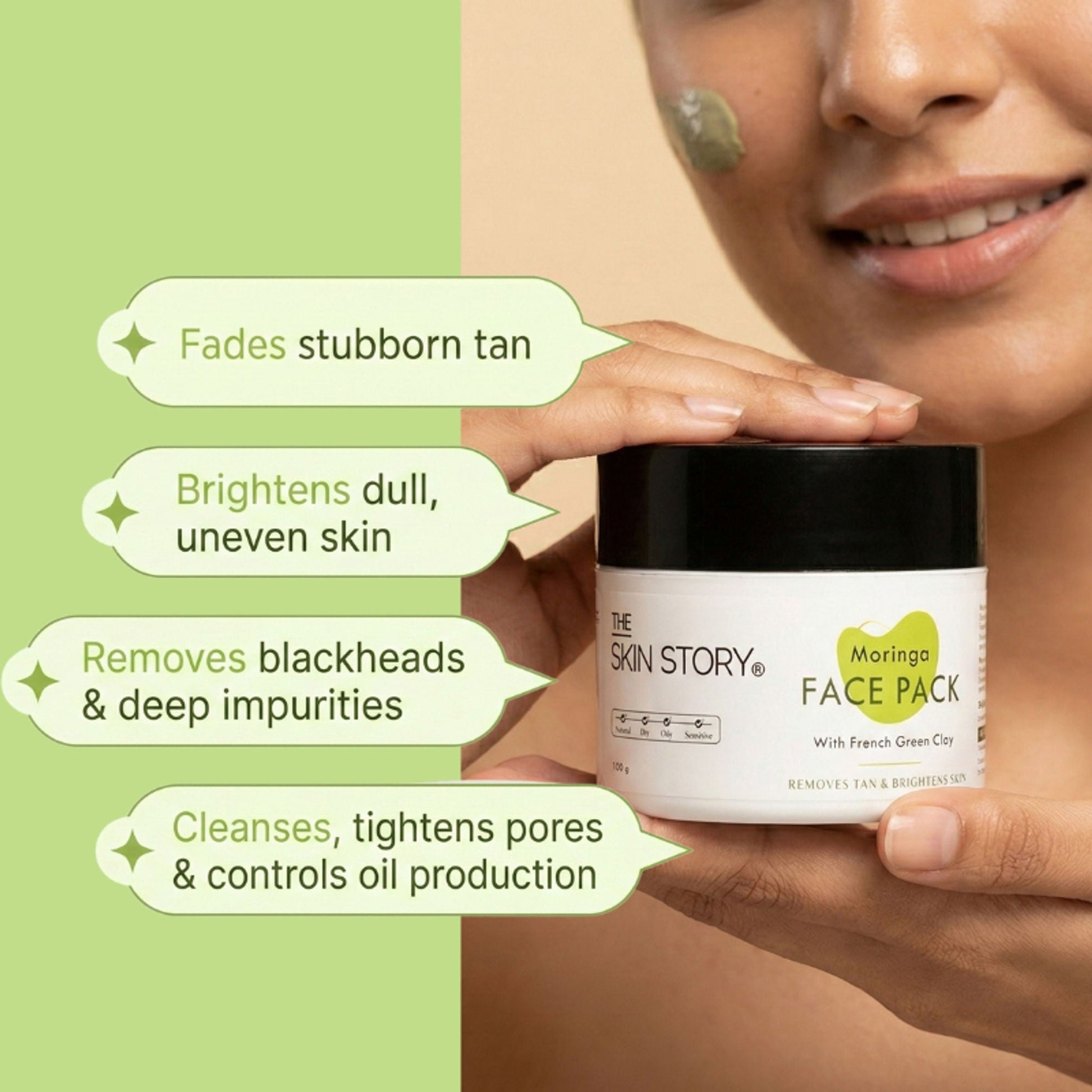 The Skin Story Moringa Face Pack For Deep Cleansing  Grab2Buy The Skin Story Grab2Buy