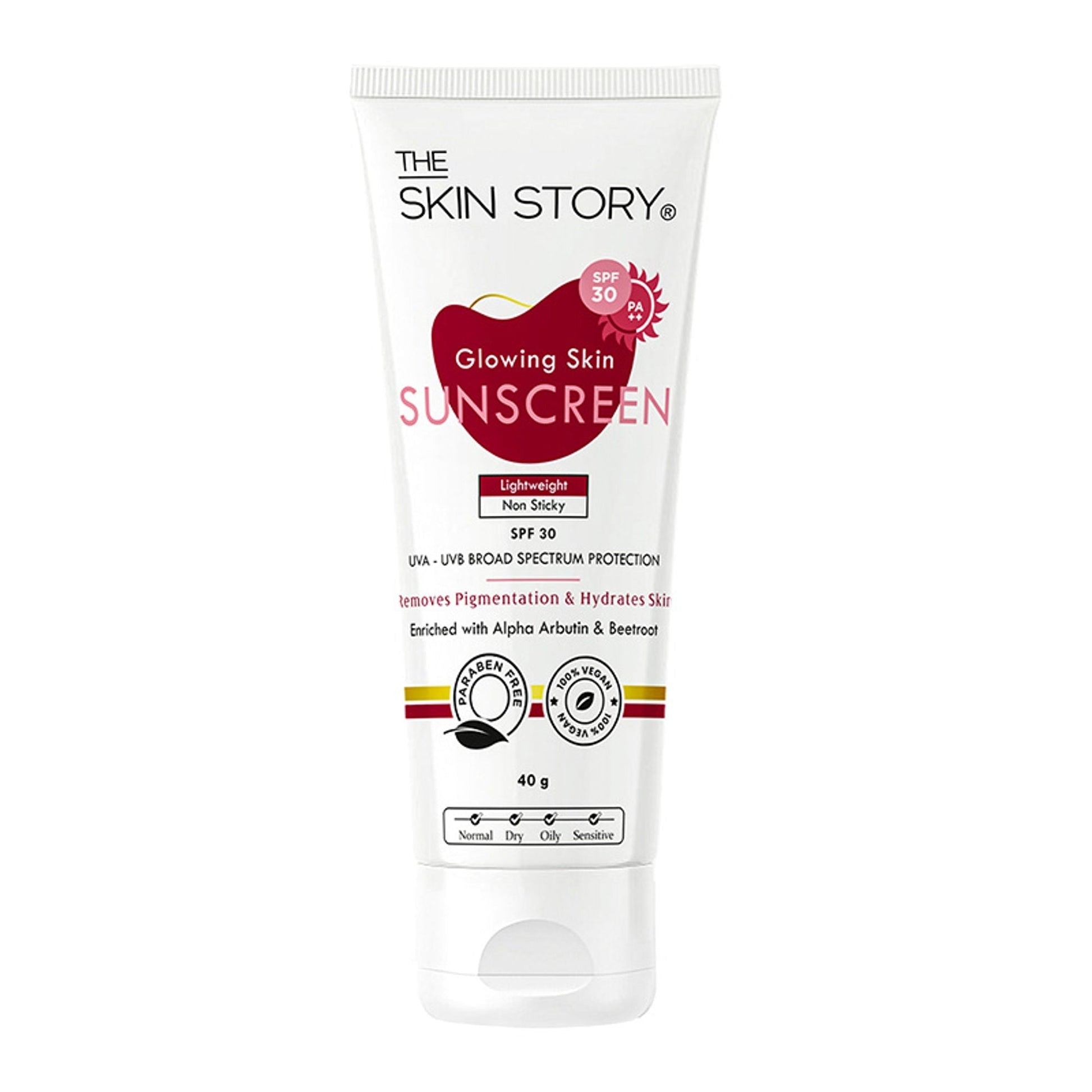 The Skin Story Beetroot Glowing Skin Face Sunscreen SPF 30 PA++ For Sun Tan Dark Spots Pigmentation  Grab2Buy The Skin Story Grab2Buy