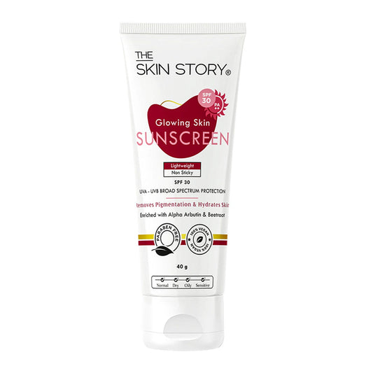 The Skin Story Beetroot Glowing Skin Face Sunscreen SPF 30 PA++ For Sun Tan Dark Spots Pigmentation  Grab2Buy The Skin Story Grab2Buy