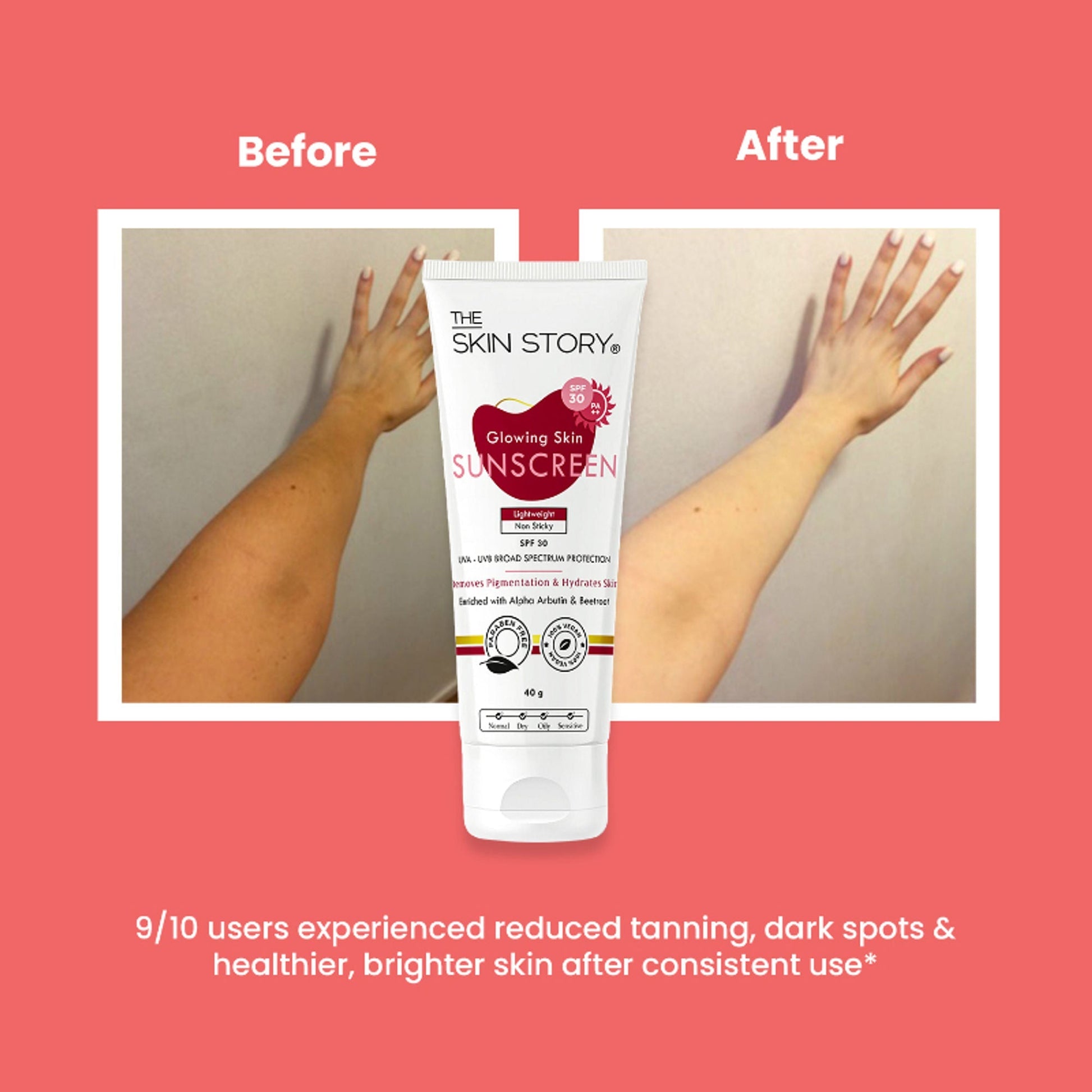 The Skin Story Beetroot Glowing Skin Face Sunscreen SPF 30 PA++ For Sun Tan Dark Spots Pigmentation  Grab2Buy The Skin Story Grab2Buy