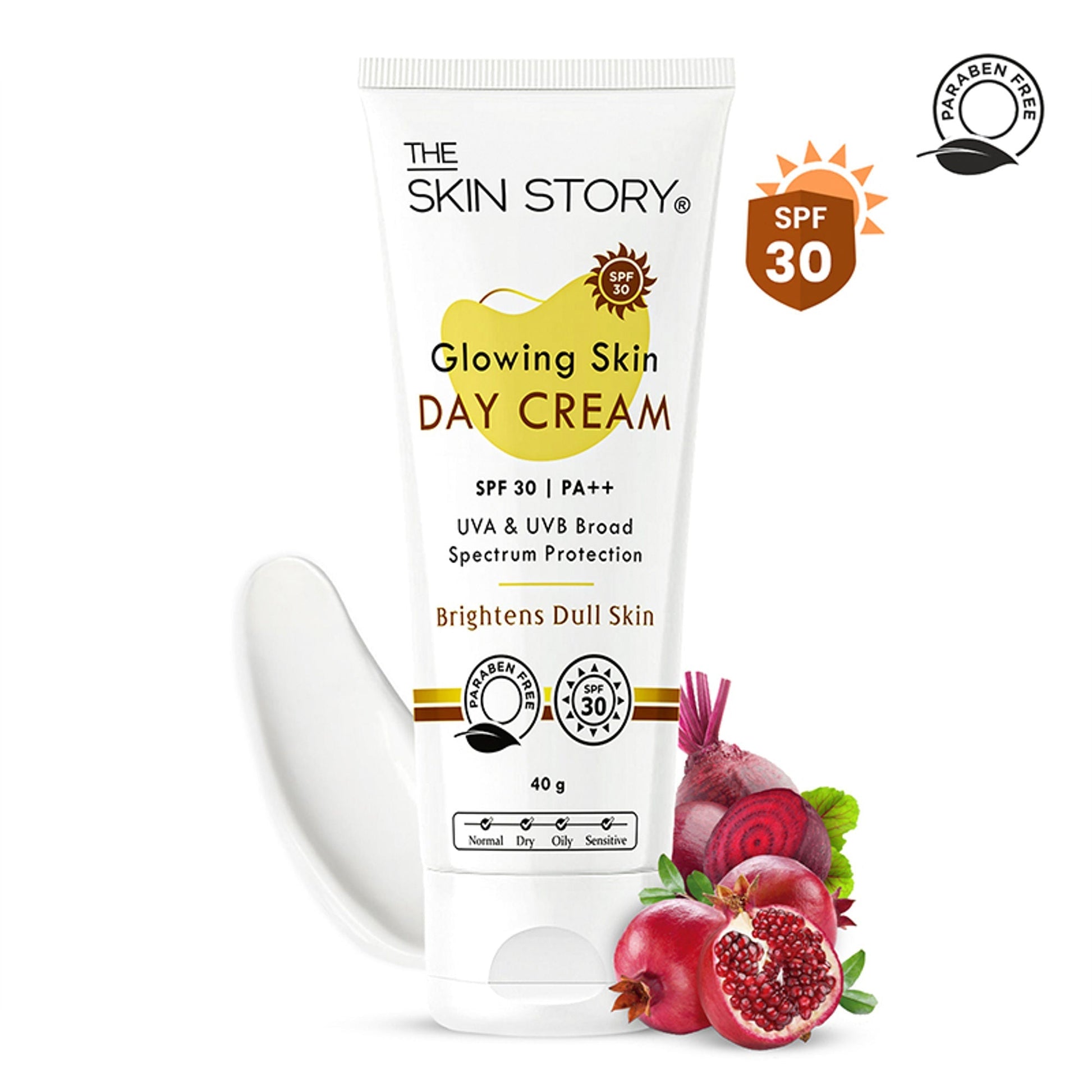 The Skin Story Sun Protection Day Face Cream For Brighter Glowing Skin With SPF 30 PA+++ & Beetroot  Grab2Buy The Skin Story Grab2Buy