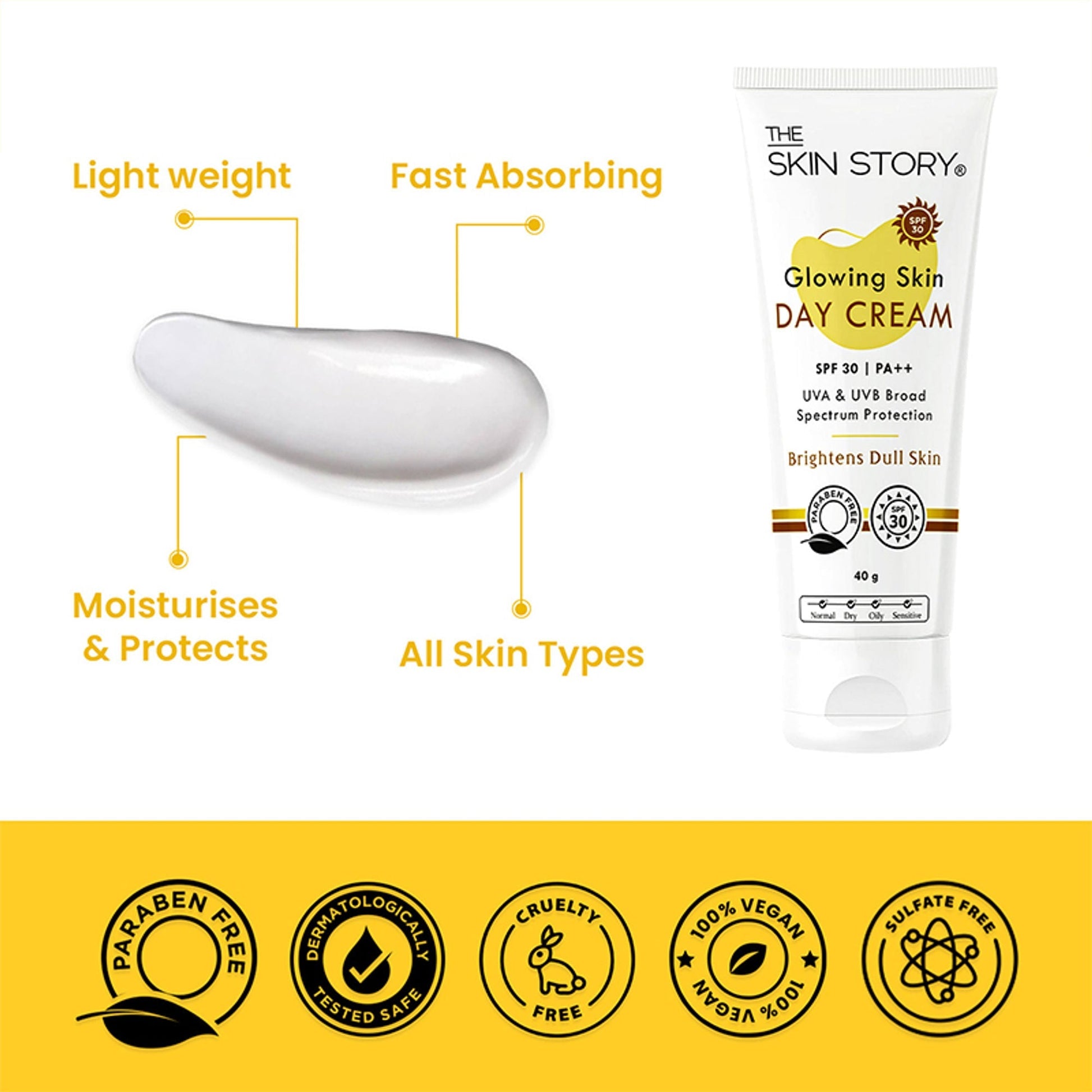 The Skin Story Sun Protection Day Face Cream For Brighter Glowing Skin With SPF 30 PA+++ & Beetroot  Grab2Buy The Skin Story Grab2Buy