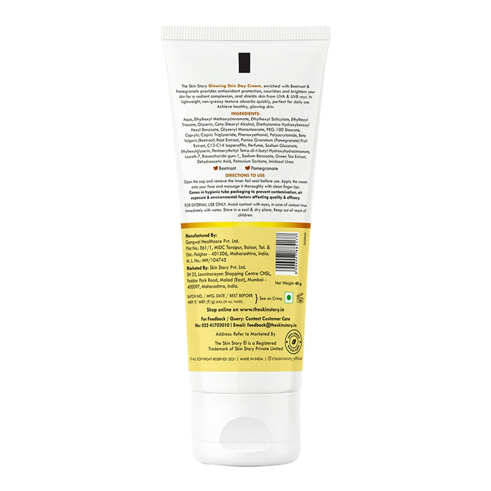 The Skin Story Sun Protection Day Face Cream For Brighter Glowing Skin With SPF 30 PA+++ & Beetroot  Grab2Buy The Skin Story Grab2Buy