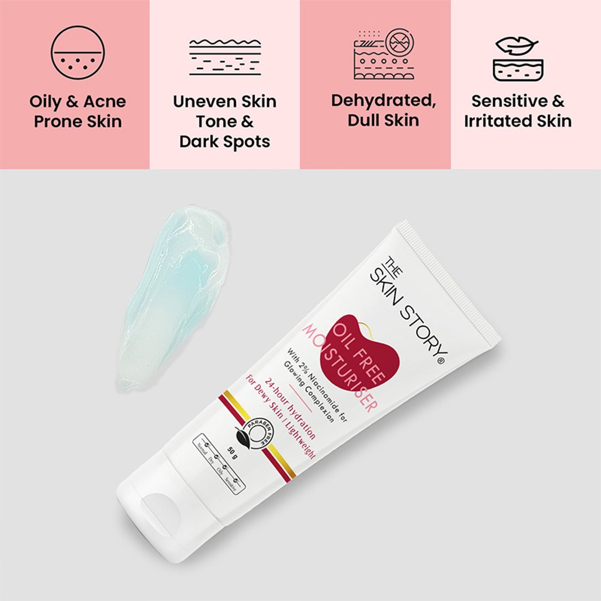 The Skin Story Oil Free Face Moisturizer For Oily Acne Prone Skin Hydrates Adds Glow - Niacinamide  Grab2Buy The Skin Story Grab2Buy