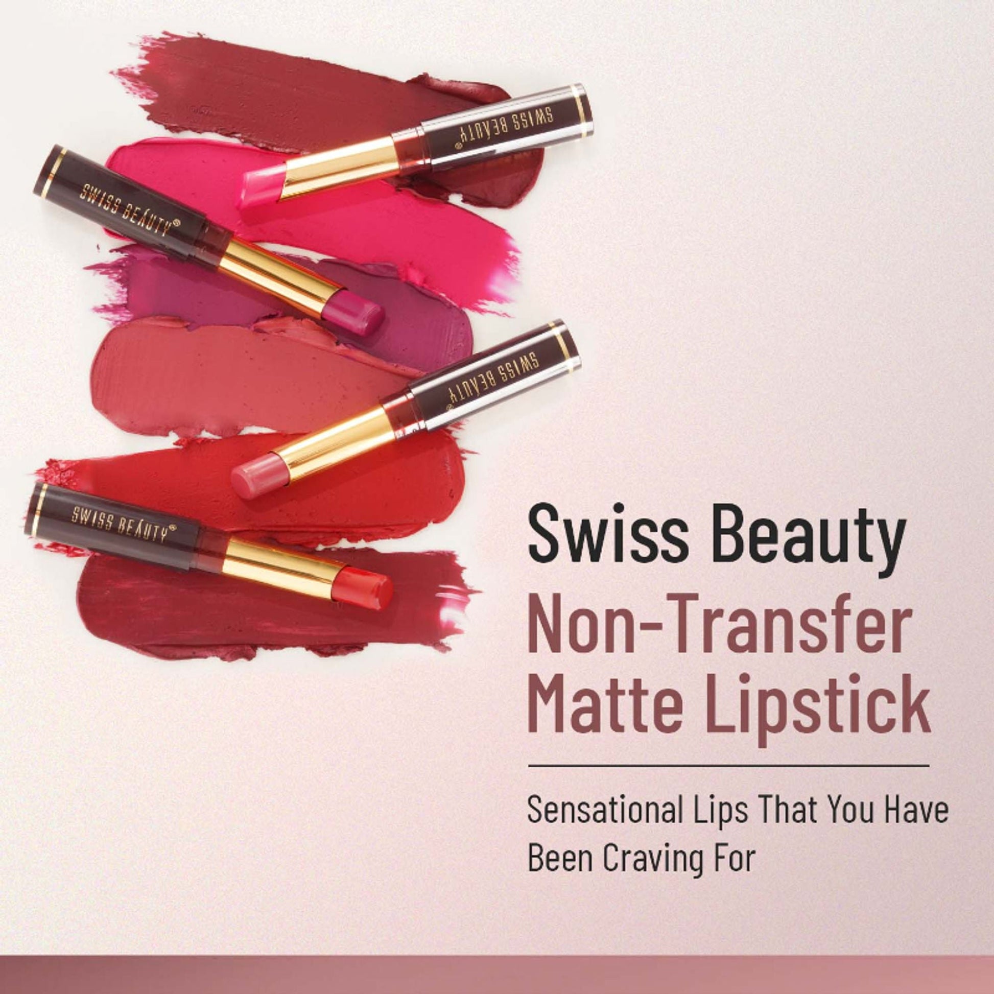 Swiss Beauty Non-Transfer Matte Lipstick - 28 Shy Pink