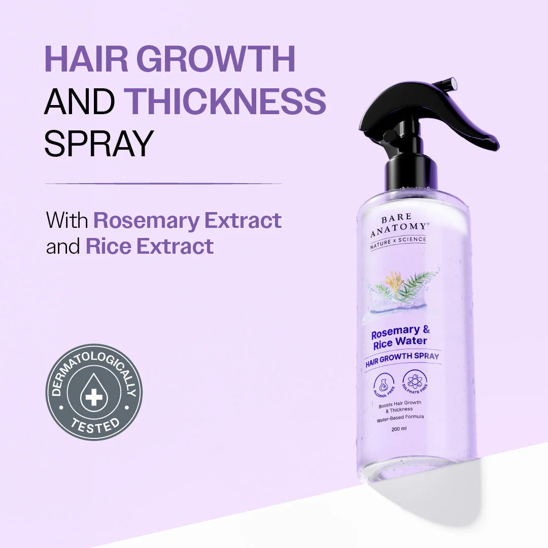 Bare Anatomy Rosemary & Rice Water Hair Growth Spray 200ml | Grab2Buy