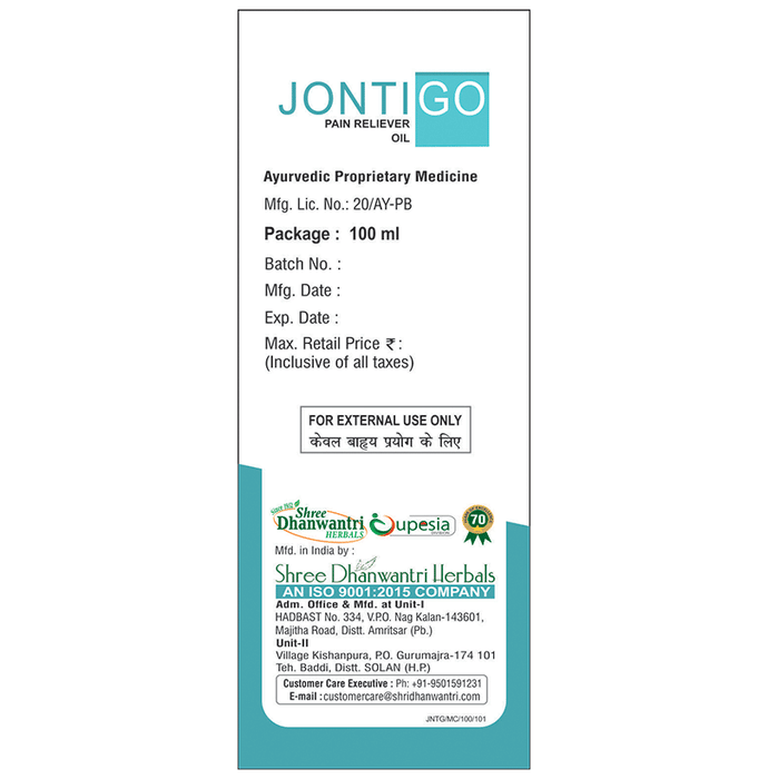 SDH Naturals Jonti Go Pain Reliever Oil 