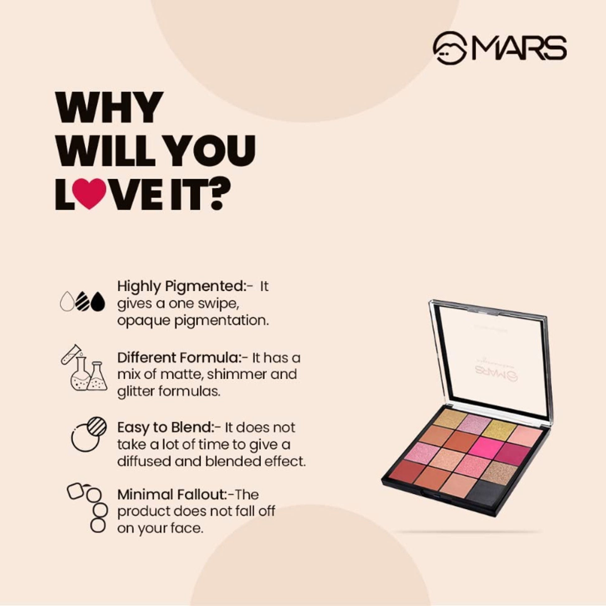 MARS Cosmetics Mesmereyes Eyeshadow Palette - 3 