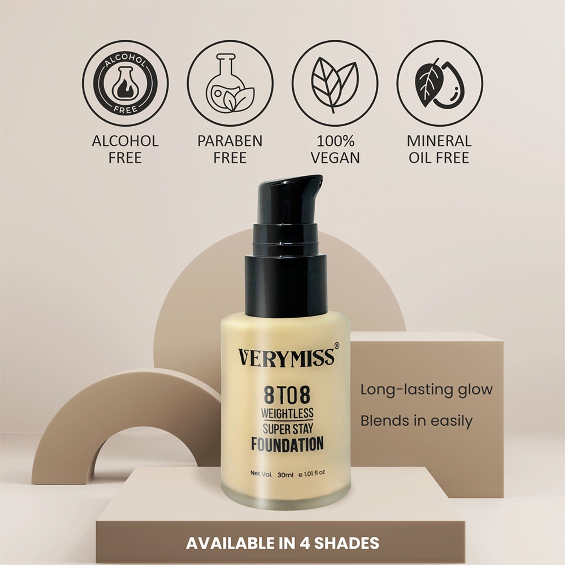 VERYMISS 8 To 8 Weightless Super Stay Foundation - 113 Shell  Grab2Buy VERYMISS Grab2Buy