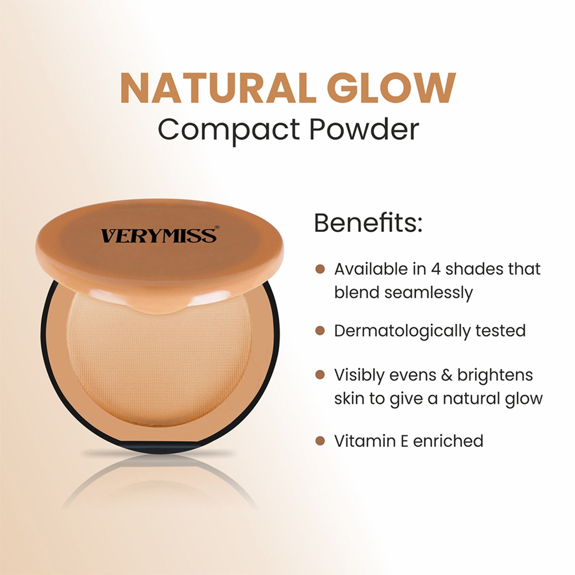 VERYMISS Natural Glow Compact Powder - 04 Ivory Beige  Grab2Buy VERYMISS Grab2Buy