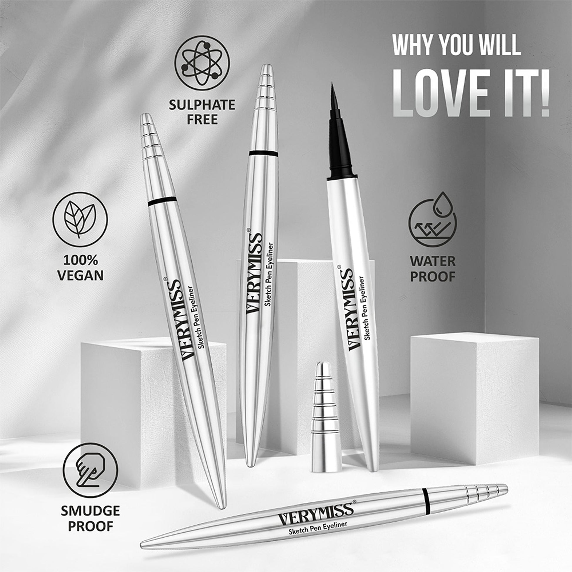 VERYMISS Jet Black Sketch Pen Eyeliner  Grab2Buy VERYMISS Grab2Buy