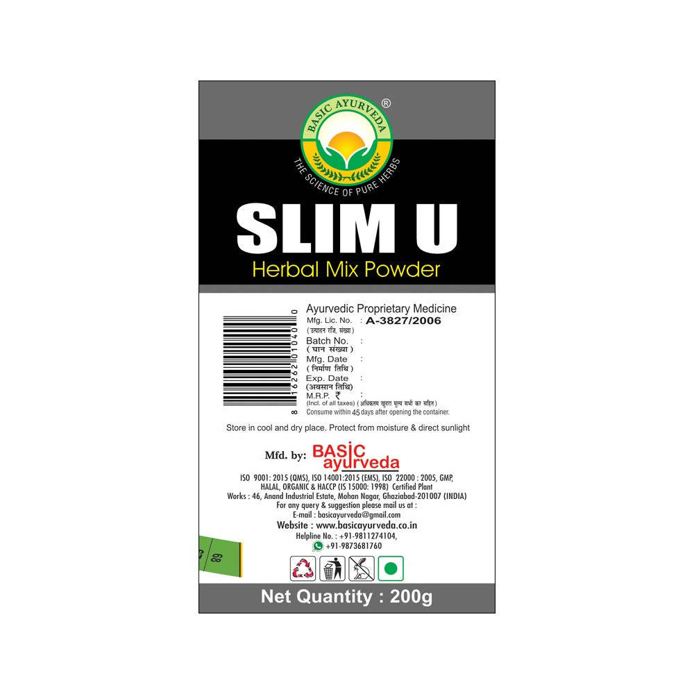 Basic Ayurveda Slim U Herbal Mix Powder  Grab2Buy Basic Ayurveda Grab2Buy