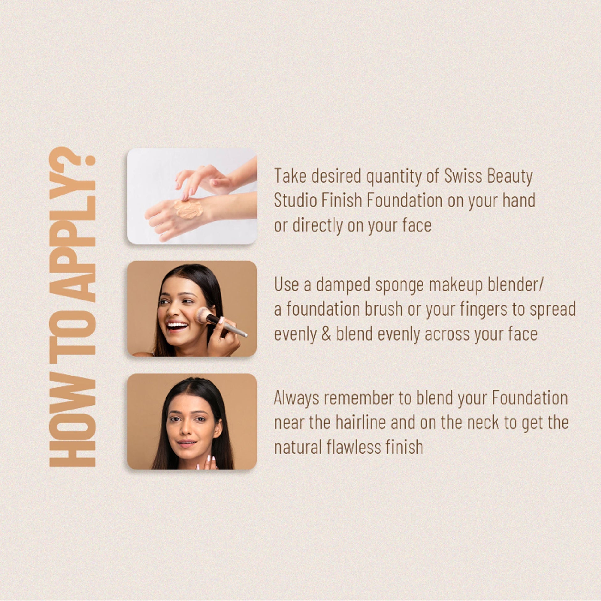 Swiss Beauty Studio Finish Full Coverage Foundation - Ivory Rose