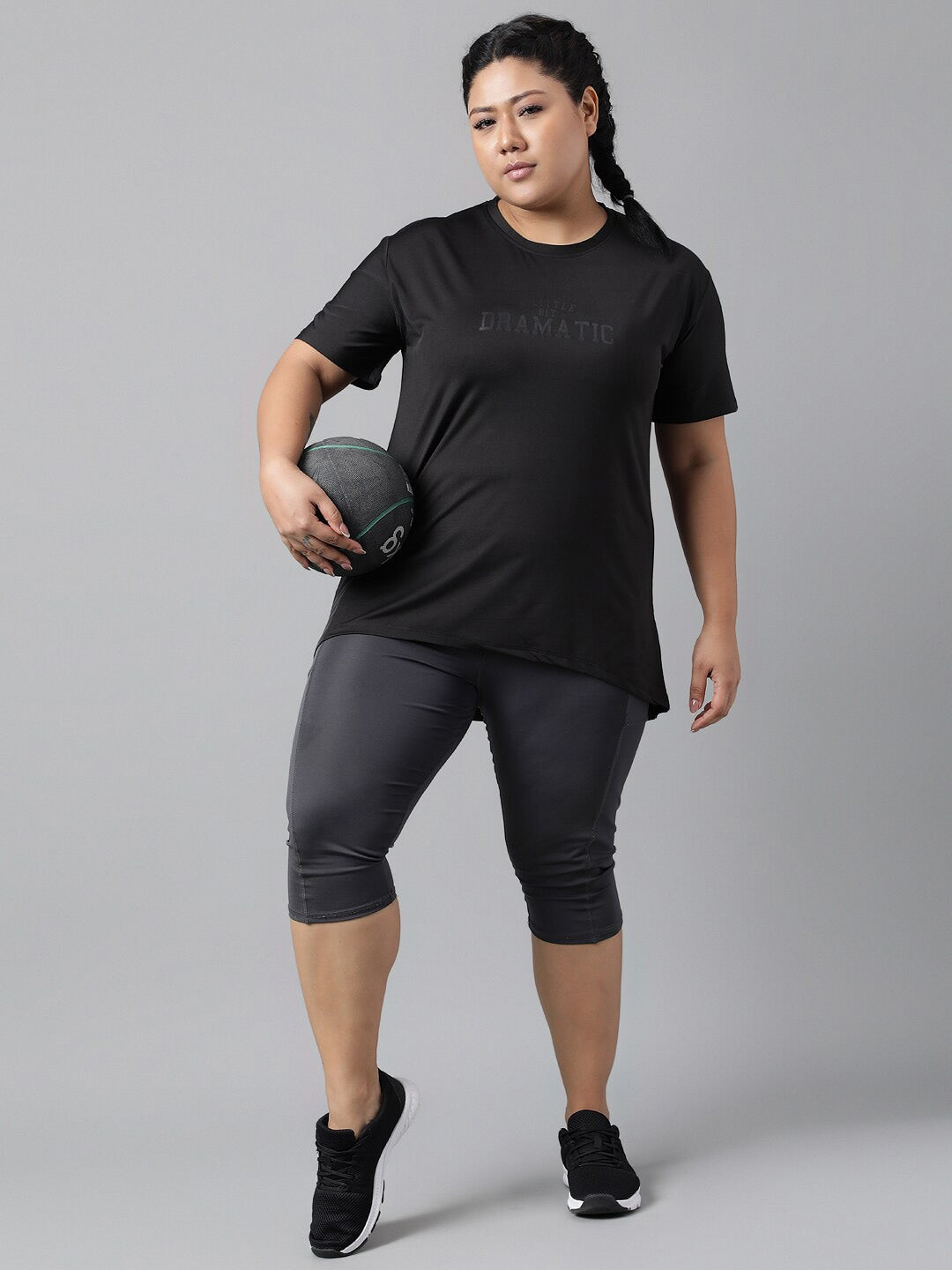 MKH Plus Size Relaxed Fit Typography Printed Dri-Fit Sports T-shirt 
