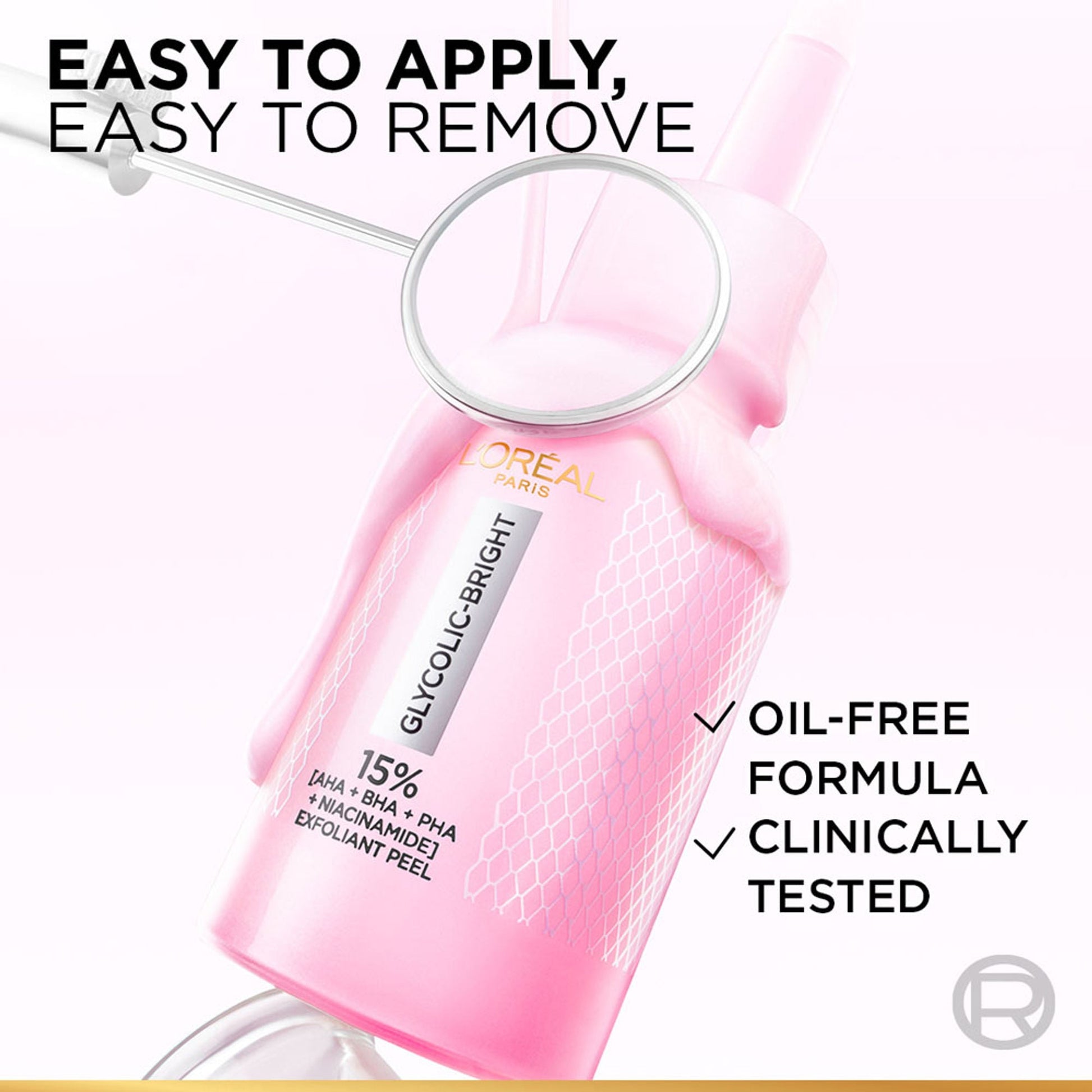 L'Oreal Paris Glycolic-Bright Anti Dark Spot Exfoliant Peel 15% Aha + Bha + Pha + Niacinamide