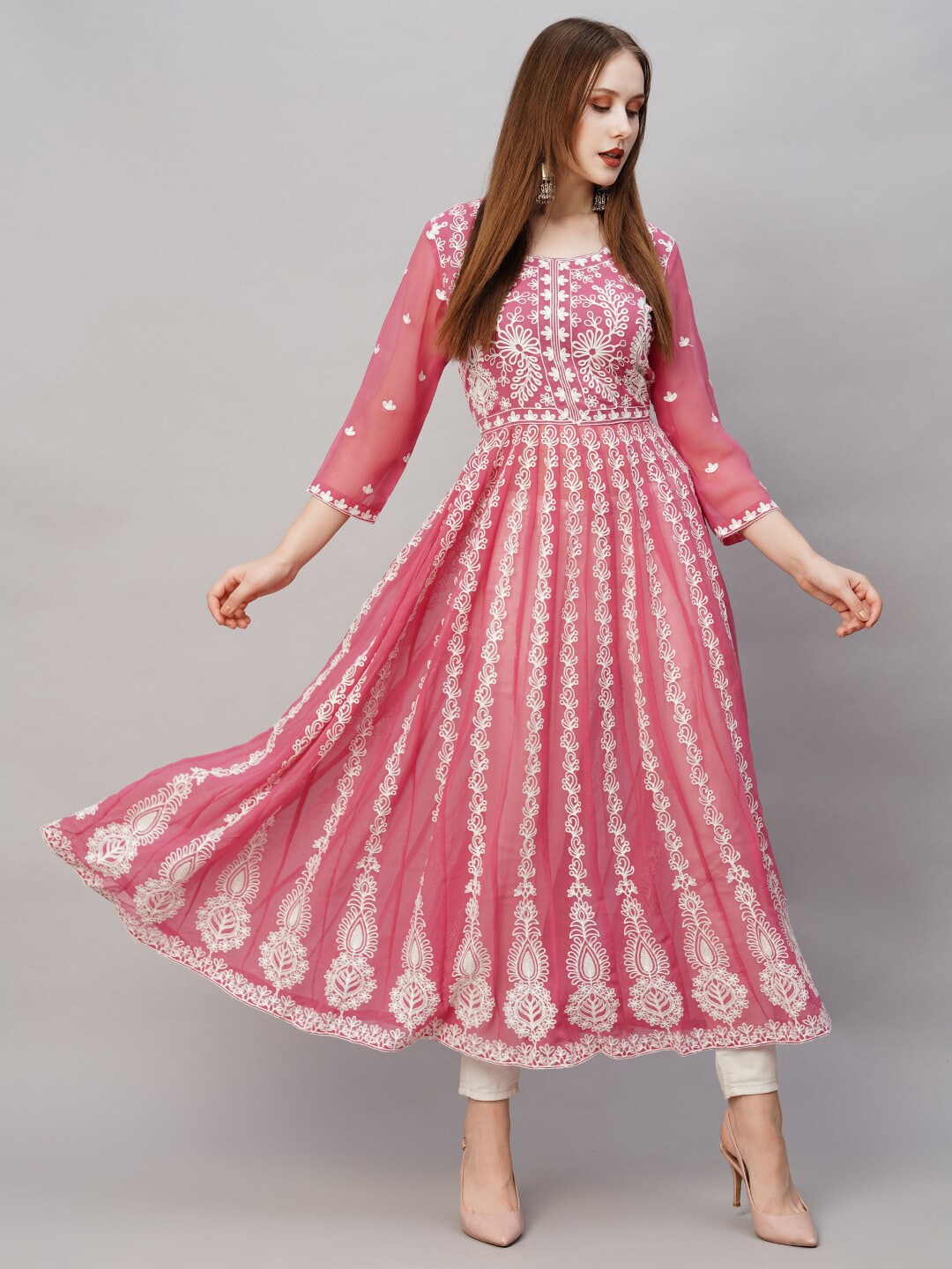 Kalini Ethnic Embroidered Thread Work Anarkali Kurta - Grab2buy