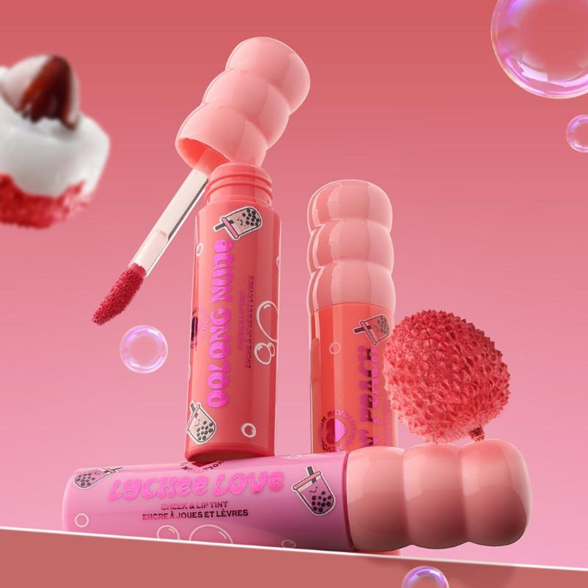 Makeup Revolution Bubble Tea Milky Blush + Lip Tint - Poppin' Peach