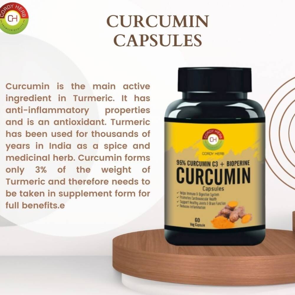 Cordy Herb Curcumin With Bioperine Extract Capsules - Grab2buy