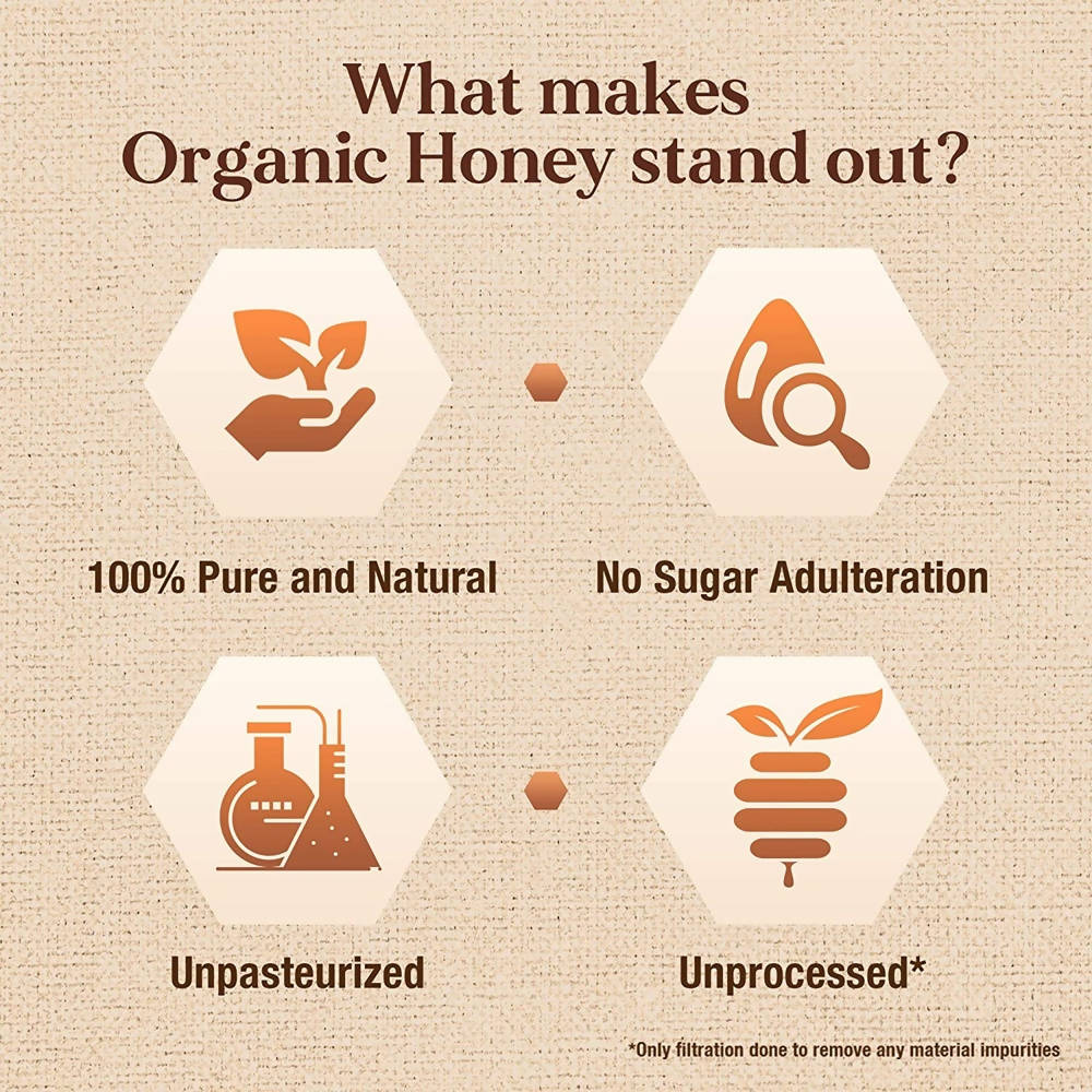 Dabur Organic Honey | Certified Organic Pure Honey from India for Premium Wellness 