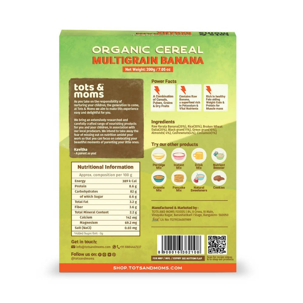 Tots and Moms Organic Multigrain Banana Cereal 