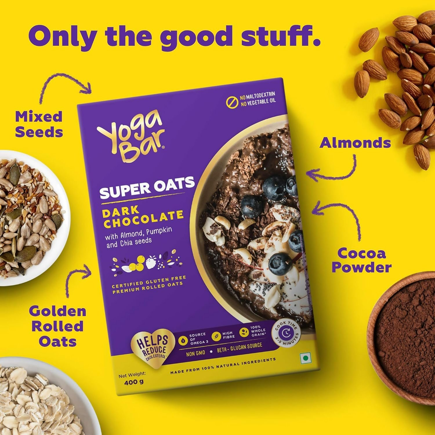 Yoga Bar Multigrain Energy Snack Bars - Dark Chocolate Flavour Premium Super Oats Combo  Grab2Buy Yoga Bar Grab2Buy