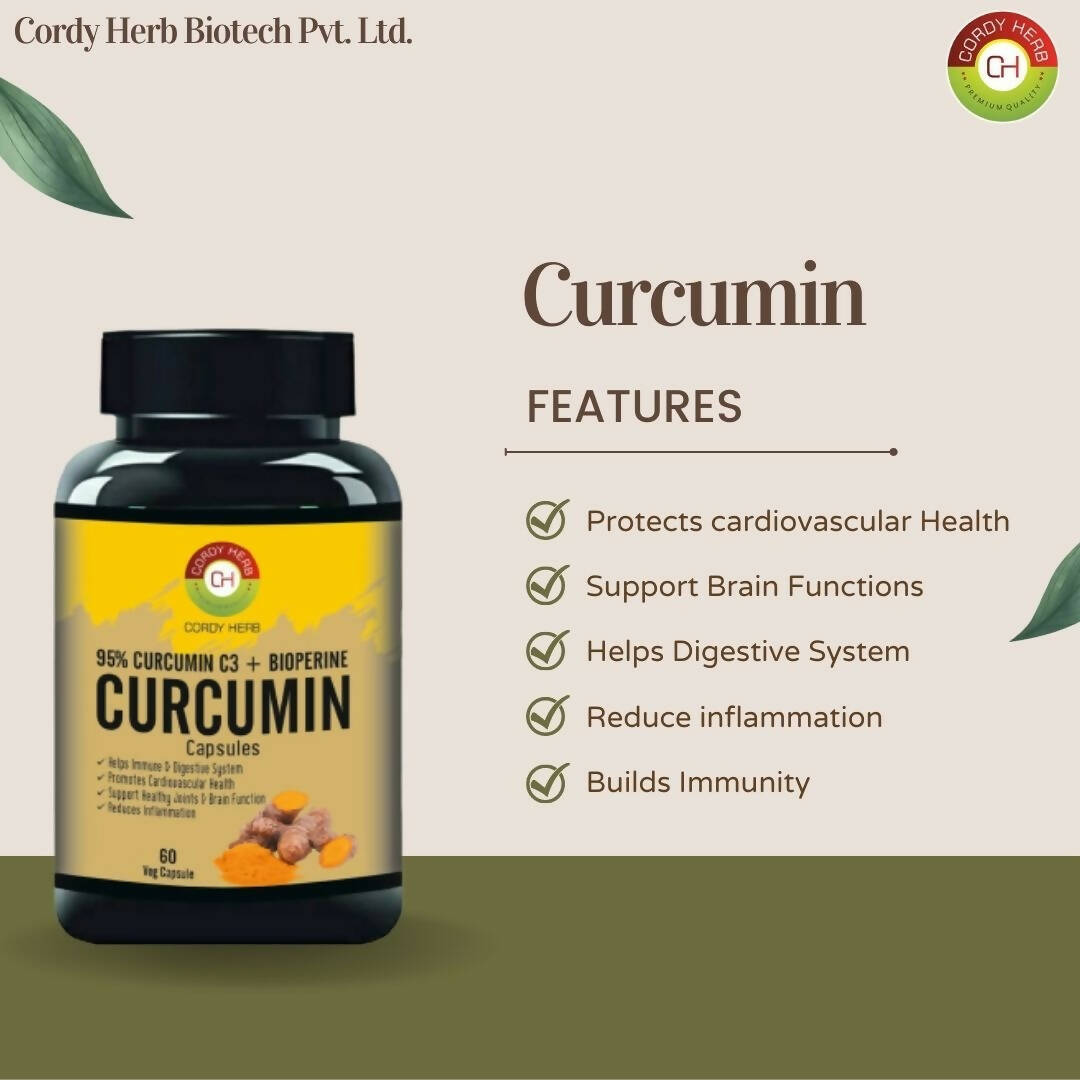 Cordy Herb Curcumin With Bioperine Extract Capsules - Grab2buy