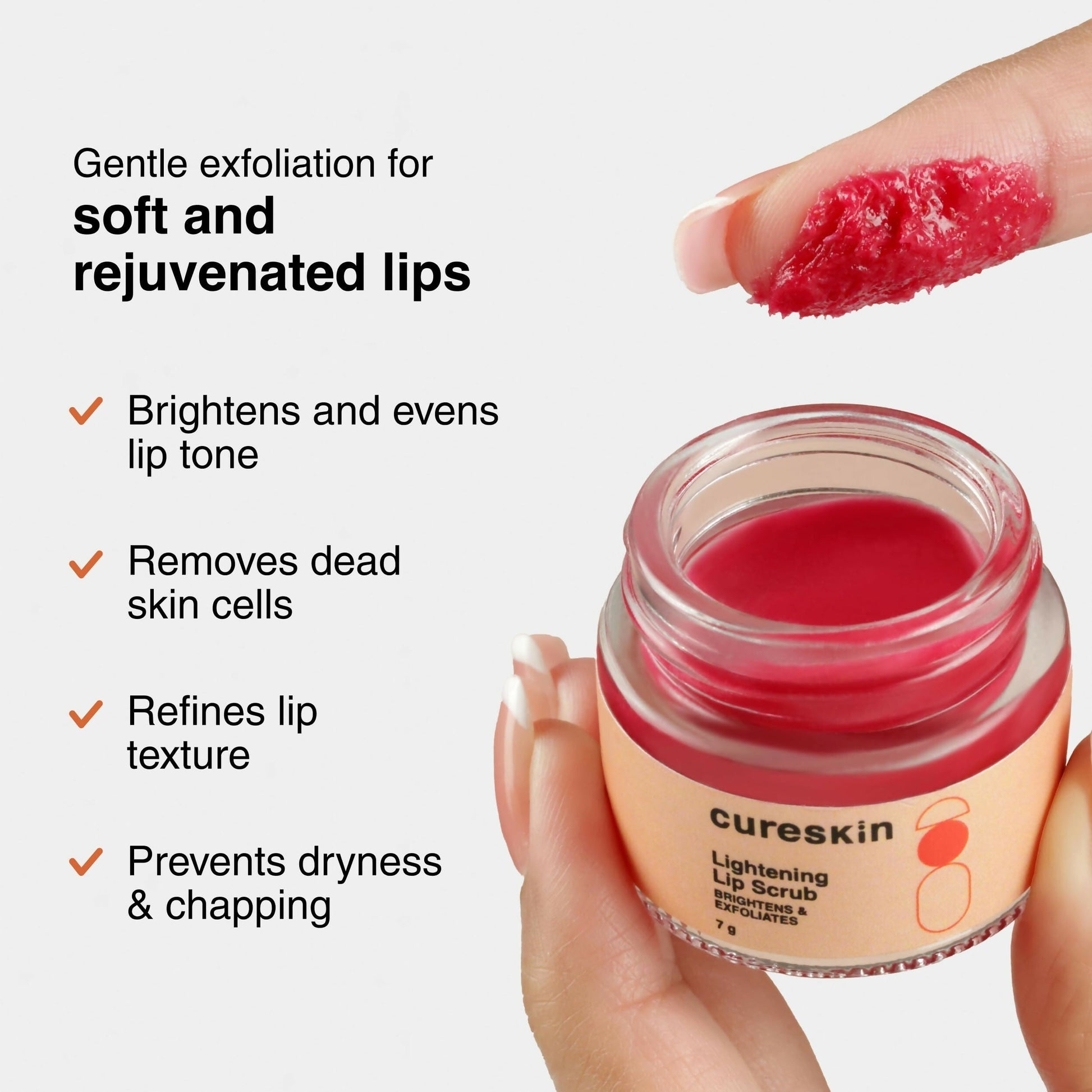 Cureskin Lightening Lip Scrub for Men and Women 